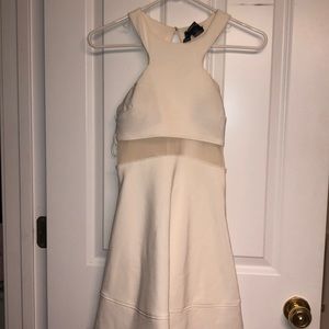 super cute white dress with a mesh midline